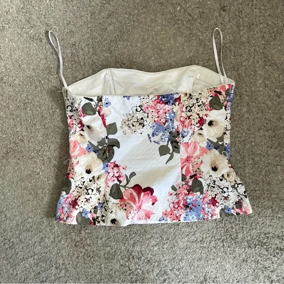 White House Black Market Floral Camisole - Pink, Blue, White - Picture 3 of 3